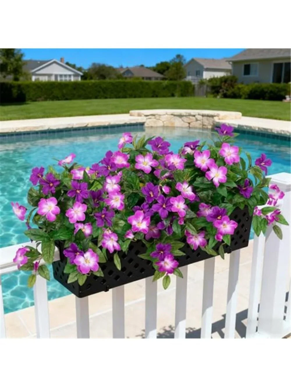 Artificial Hanging Azalea Flowers Faux Silk Plant Outdoor Porch Decor Set of 2